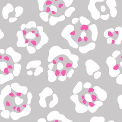 Wall Mural - vector decorative flowers cute seamless pattern on white