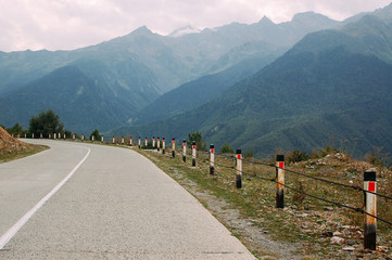 Road in Georgia, Svaneti mountain landscape