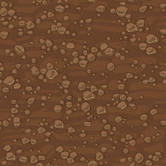 cartoon seamless texture ground with small stones for concept design. cute seamless pattern brown st