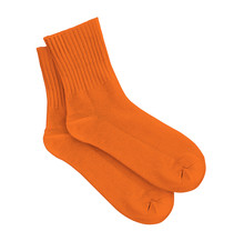 Orange Socks On An Isolated White Background.