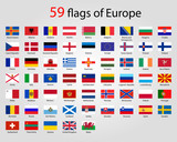 Fototapeta Mapy - Flags of Europe - Full Vector Collection. World flags