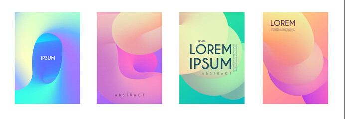 Wall Mural - Liquid Color Collection. Fluid Gradient Design Template Set. Motion Space.