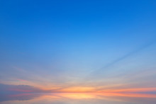 Blue Dramatic Sunset Sky Texture Background.