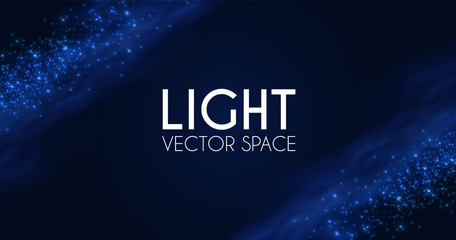 Wall Mural - abstract magic background with fog and light particles. depth space. night and stars.