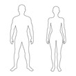 © archivector - Male and female body contours. Isolated symbols man and woman on white background. Vector illustration