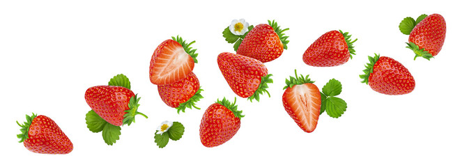 strawberry isolated on white background with clipping path