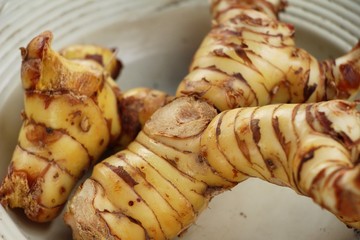 Canvas Print - Fresh galangal for cooking in the market