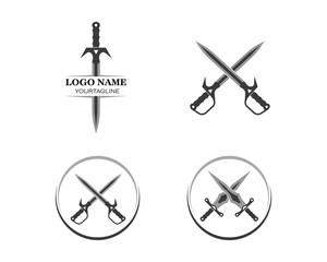 Wall Mural - sword logo icon vector illustration design