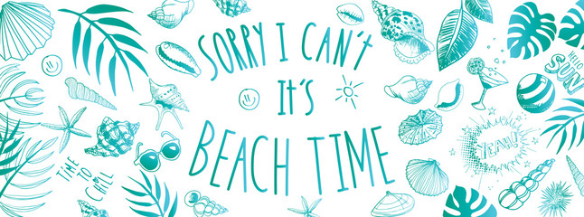 Sticker - Beach time banner