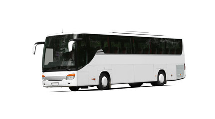 white bus on highway