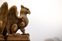 Statue Of Griffin Or Griffon A Legendary Creature With The Body Of A Lion, The Head And Wings Of An Eagle