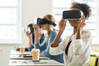 © LIGHTFIELD STUDIOS - selective focus of multiethnic students using vr headsets in university