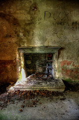 Wall Mural - fireplace in an abandoned room