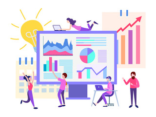 Wall Mural - vector illustration of concept marketing and teamwork.