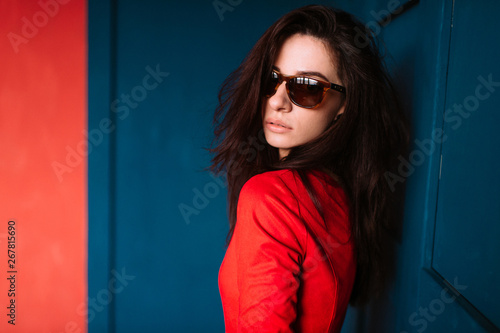 Beautiful Fashion Girl With Dark Long Hair Spanish Appearance In