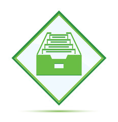Wall Mural - Folder archive cabinet icon modern abstract green diamond button