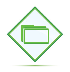Wall Mural - Folder icon modern abstract green diamond button