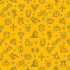 Wall Mural - line style sport pattern. doodle seamless background. the modern and light pattern is ideal for prom
