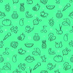 Wall Mural - line style nutrition pattern. doodle seamless background. the modern and light pattern is ideal for 