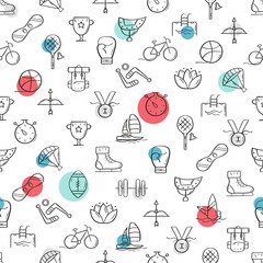 Wall Mural - line style sport pattern. doodle seamless background. the modern and light pattern is ideal for prom