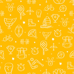 Wall Mural - line style sport pattern. doodle seamless background. the modern and light pattern is ideal for prom