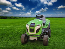 Tractor-lawn Mower On A Spacious