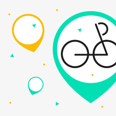 Wall Mural - location with bike. abstract color image with location