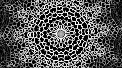 Poster - Spinning abstract magic circle. Esoteric cosmic mandala. Loop footage.