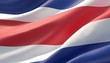 © Quatrox Production - Waved highly detailed close-up flag of Costa Rica. 3D illustration.