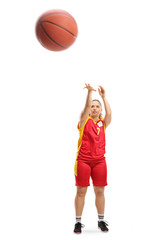 Sticker - Female player shooting a basketball