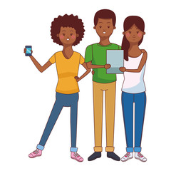 Wall Mural - Millennials and smartphones