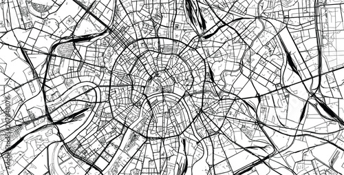Fotografía Urban vector city map of Moscow, Russia