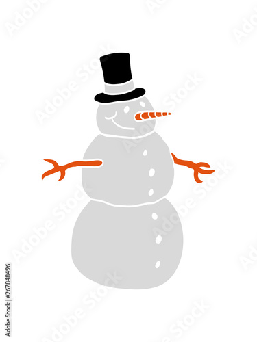 Frohlicher Schneemann Zylinder Hut Winter Weihnachten Kalt