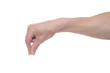 © Object Studio - Empty male hand making gesture like holding something isolated on white background.