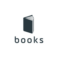 Poster - bookstore logo, on-line school education emblem vector illustration