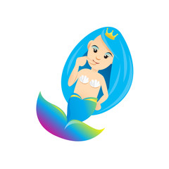 mermaid cartoon character cute isolated on white background, beautiful mermaid cartoon characters cute, clip art mermaid blue lovely and funny, clipart mermaid mascot cartoon purple blue