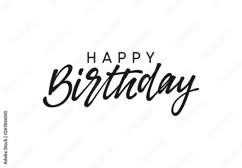 Wall Mural christmas background Happy birthday handwritten text