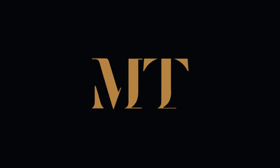 MT logo design icon template vector illustration minimal design