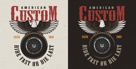 Wall Mural - colorful custom motorcycle label