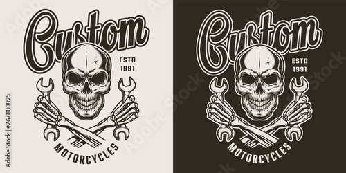 Custom motorcycle monochrome label