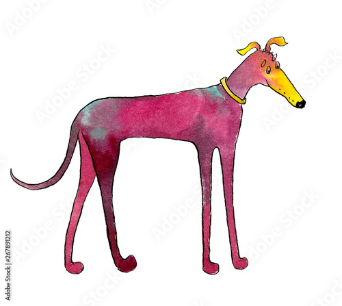 Fotomural Greyhound breed dog stylized side view