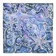 Ether. Space. Spark. Abstract mosaic element. Watercolor illustration.