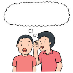 Sticker - vector set of people whispering