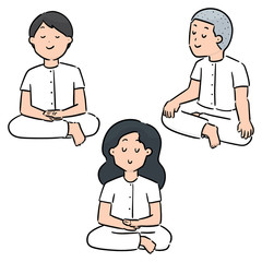 Sticker - vector set of meditation