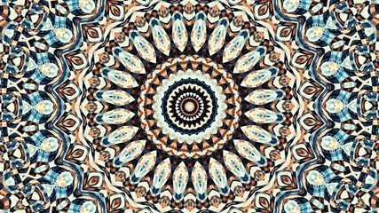 Poster - Spinning abstract magic circle. Esoteric cosmic mandala. Loop footage.