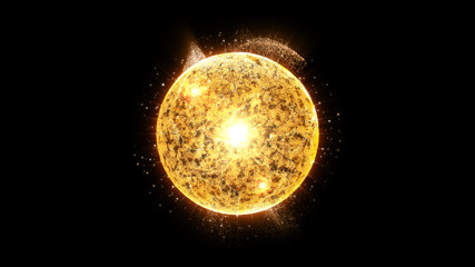Wall Mural - futuristic graphic user interface head up display screen with digital holographic nuclear fusion ene