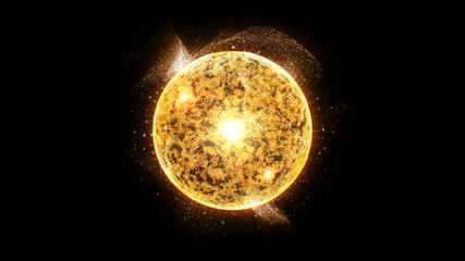 Wall Mural - futuristic graphic user interface head up display screen with digital holographic nuclear fusion ene