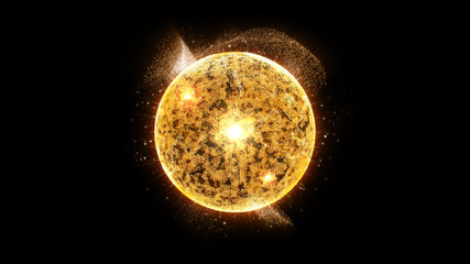 Wall Mural - futuristic graphic user interface head up display screen with digital holographic nuclear fusion ene