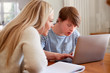 © Monkey Business - Downs Syndrome Man Sitting With Home Tutor Using Laptop For Lesson At Home