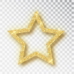 Wall Mural - gold glitter vector star. golden sparkle luxury design element. vector particles.